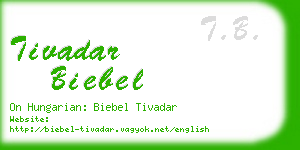 tivadar biebel business card